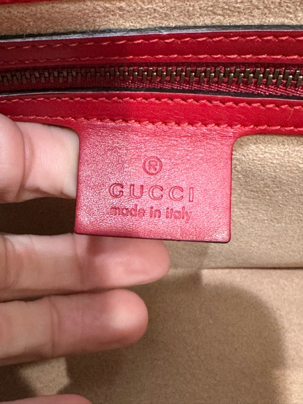 Gucci Queen Margaret Bee Top Handle Bag Red Navy Ivory Pink Strap - Picture 14 of 14